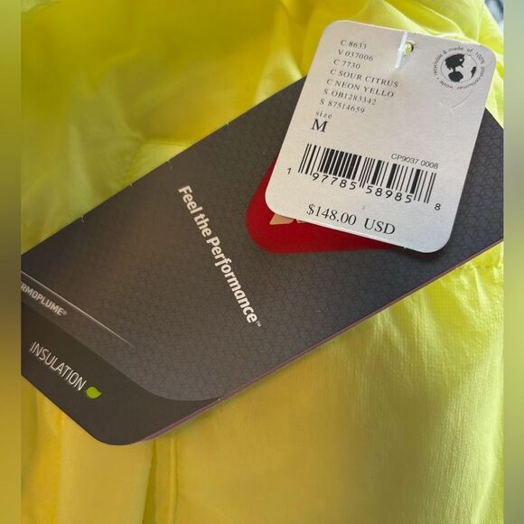 NWT free people movement in a bubble puffer vest neon yellow sour citrus - Picture 6 of 8